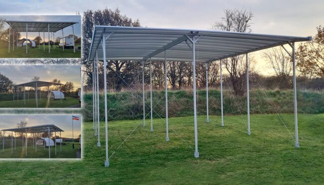 Doppelcarport TWINPORT auf dem Wohnmobilhof Jagel