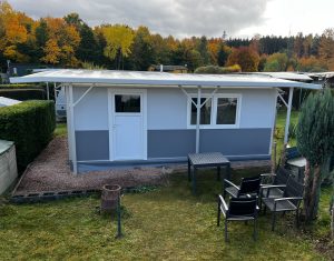 CARATENT Dauerstandzelt unter TWINTOP Schutzdach