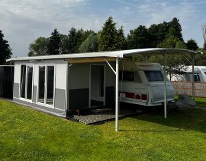 TWINTOP selbststehend auf festem Vorzelt CARATENT aufliegend