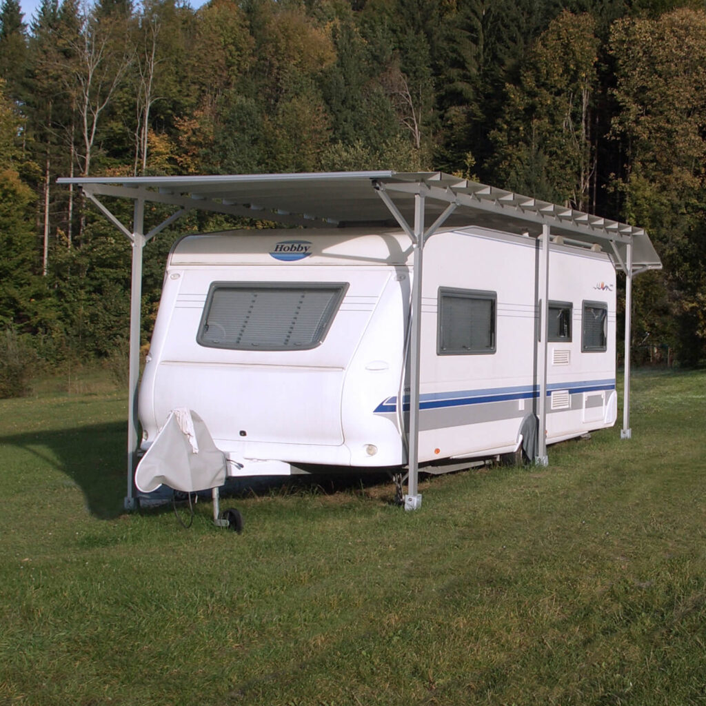 Wohnwagen Schutzdach selbststehend